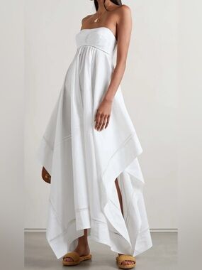 ALC Blanca AsymmetricCrochet Trimmed Cotton Maxi Dress Size 6